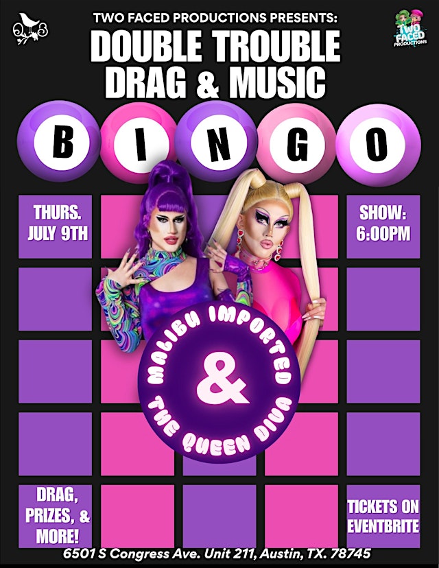 Image principale de Double Trouble Drag & Music Bingo
