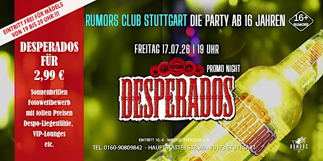 Image principale de WTTW (ab 16 Jahren) - Desperados Night - VIP (ohne Schlange stehen)