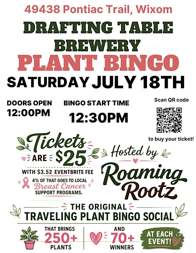 Image principale de Plant Bingo at Drafting Table Brewing Company / 80+ houseplants won!