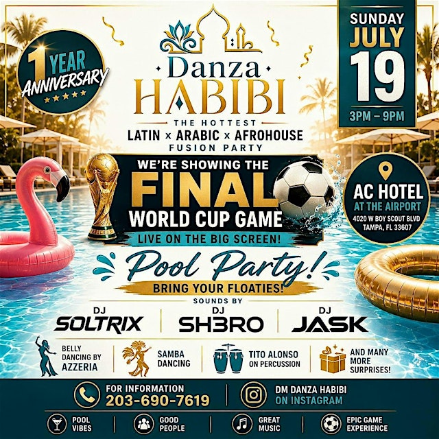 Primaire afbeelding van Danza Habibi 1 Year Anniversary- Hottest Latin- Arabic - Afrohouse Party