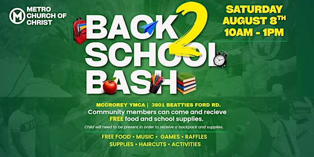 Image principale de Metro Church Presents: Back to School Bash!