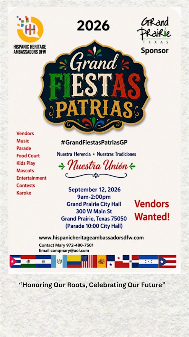 Image principale de Grand Fiestas Patrias Festival VENDORS WANTED