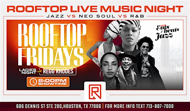Image principale de HOUSTON ROOFTOP FRIDAYS - 40 & OVER LIVE MUSIC NIGHT