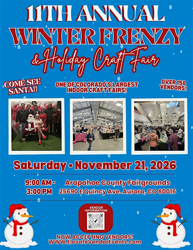 Primaire afbeelding van 11th Annual Winter Frenzy & Holiday Craft Fair