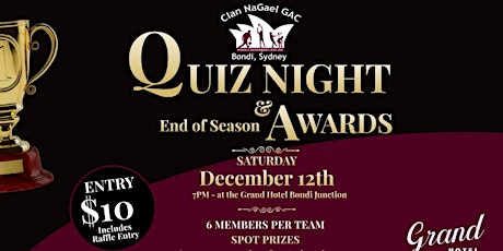 Clan NaGael Quiz & Awards Night primary image