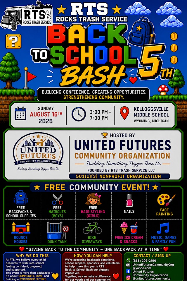 Image principale de RTS & United Futures 5th Annual Back to School Bash