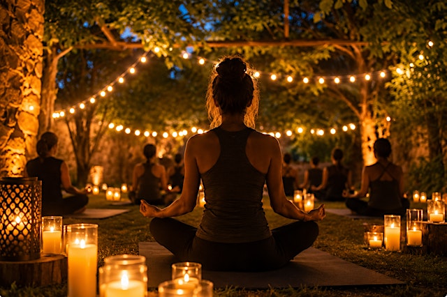 Image principale de Sunset Yoga + Candlelight Soundbath Social