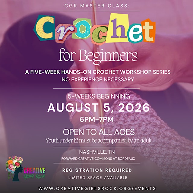 Image principale de CGR Crochet 101 for Beginners: A Five-Week Hands-On Crochet Workshop