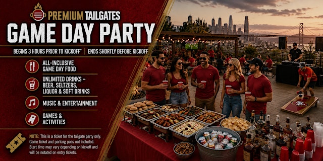 Image principale de Premium Tailgate Party: San Francisco 49ers vs. Arizona Cardinals