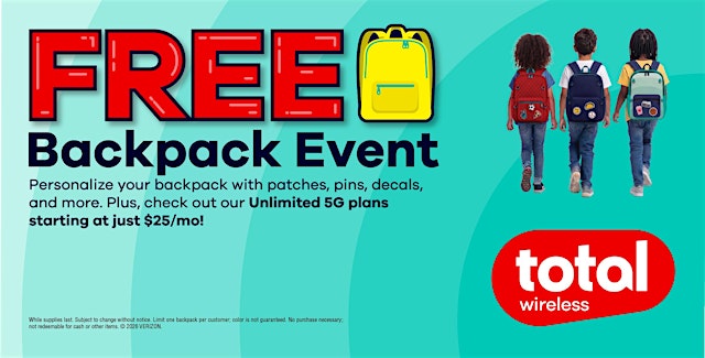 Hauptbild für Total Wireless FREE Backpack Event
