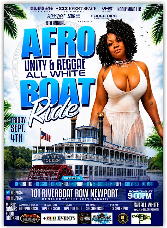 AFRO UNITY AND REGGAE ALL WHITE BOAT RIDE primary image
