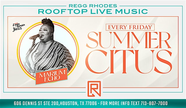 Image principale de SUMMER CITRUS - ROOFTOP LIVE MUSIC with MARIUM ECHO