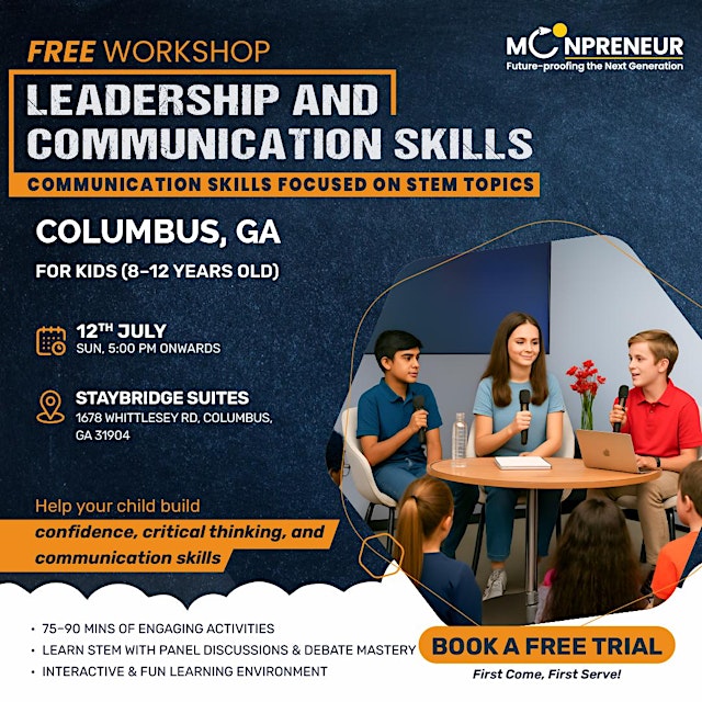 Image principale de In-person Free Stem-Speech, Debate & Confidence Building Workshop For Kids
