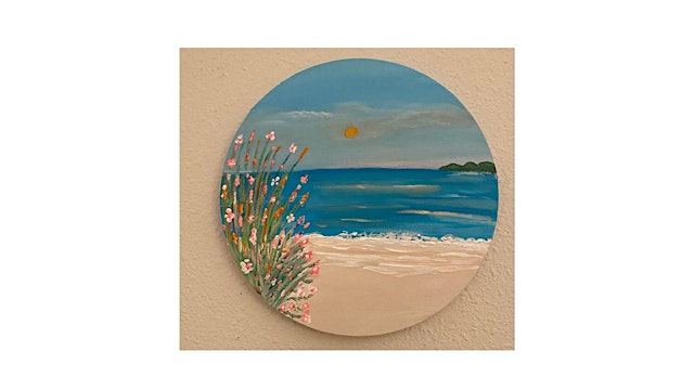 RELAXING AT THE BEACH- acrylic painting primary image