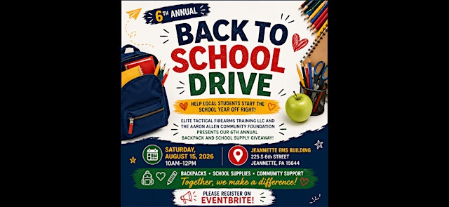 Imagen principal de Elite Tactical Firearms Training LLC, 6th Annual Back to School Giveaway