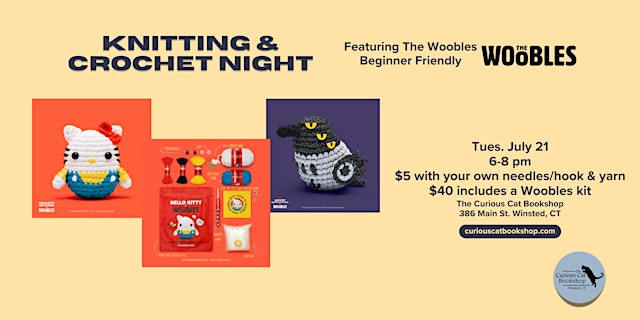 Imagem principal do evento Beginner-friendly Knitting and Crochet Night featuring The Woobles