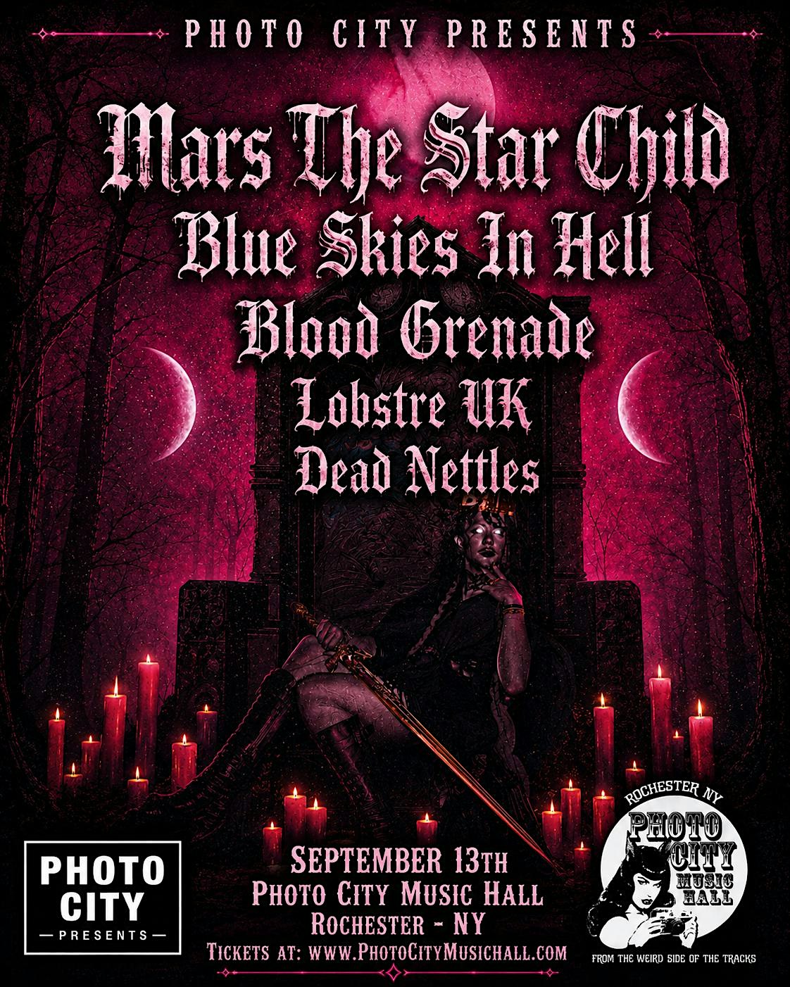 Mars The Star Child, Blue Skies In Hell, Blood Grenade, Lobstre UK, & Dead