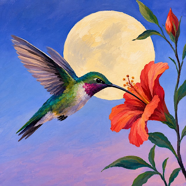 Image principale de Paint-Sip-Chill @ CHOMP | "Hummingbird Moon"