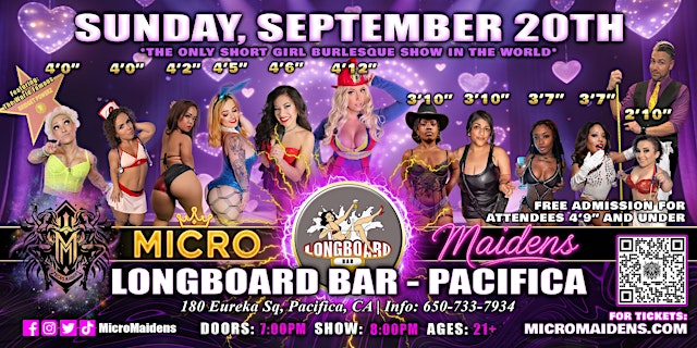 Image principale de Pacifica, CA - Micro Maidens: The Show @ Longboard Bar & Venue