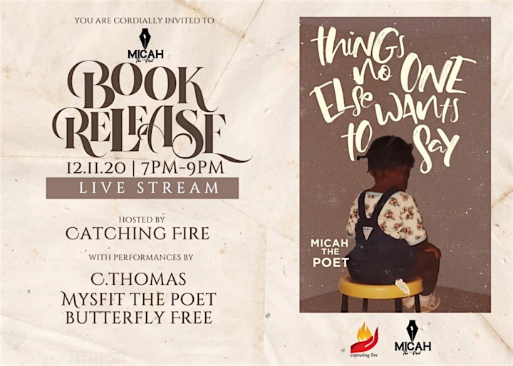 Micah the Poet's Book Release for Things No One Else Wants to Say image
