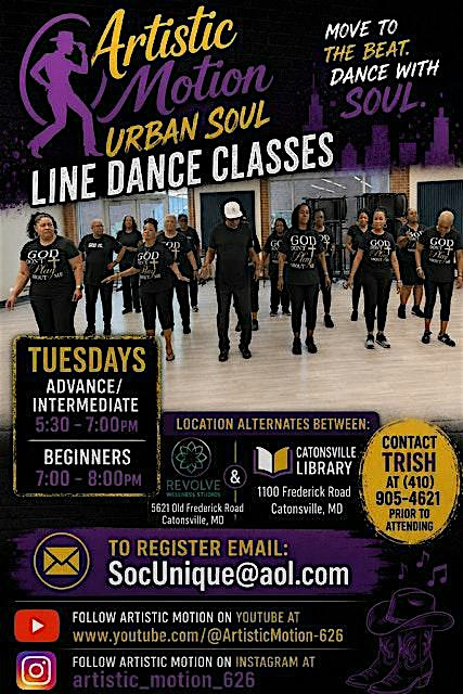 Urban/Soul Line Dance-3-week Beginners Class (3 classes on Tuesdays)