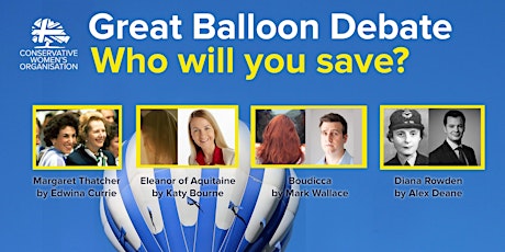 Imagem principal do evento The Great Balloon Debate with Edwina Curry, et al. FUNDRAISER