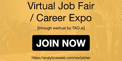 Primaire afbeelding van AnalyticsWeek Virtual Job Fair / Career Networking Event #Bridgeport