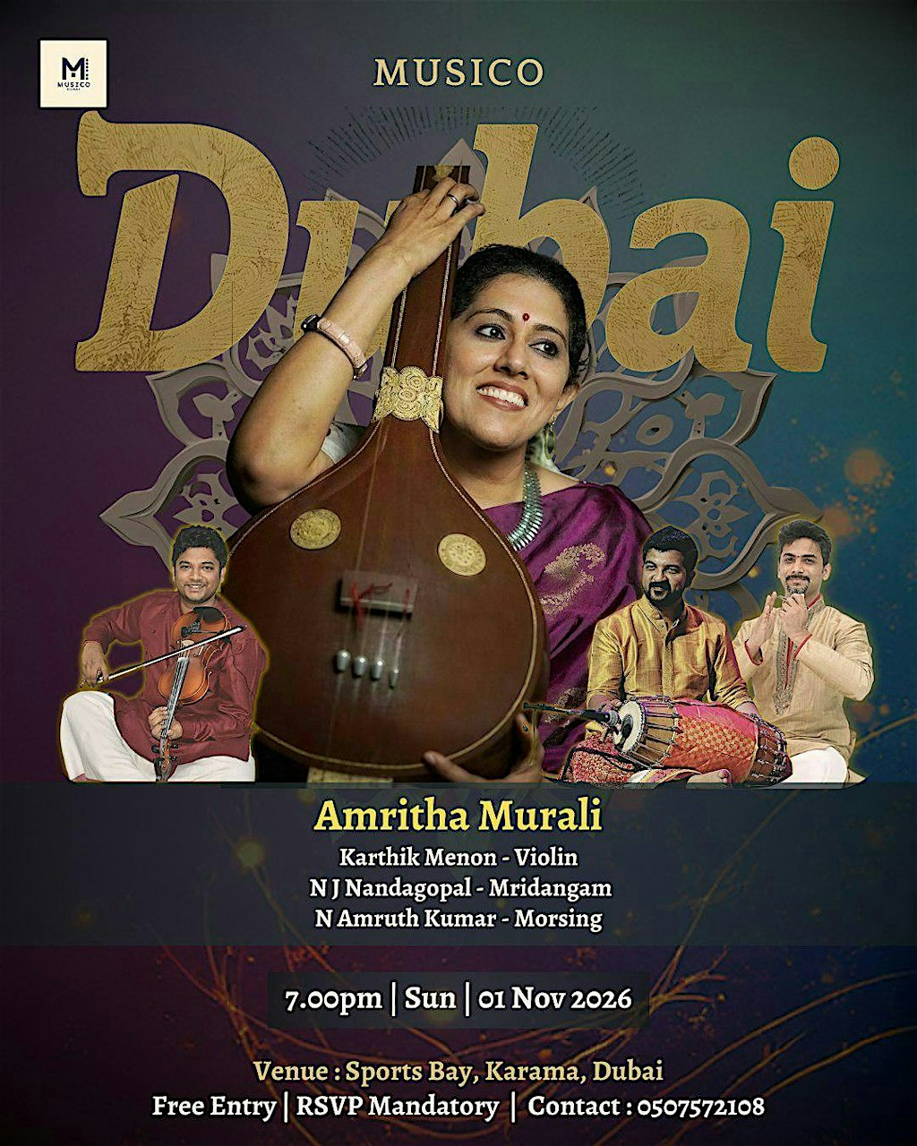 Poster for Amritha Murali - Live in Dubai