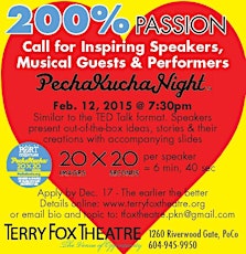 Pecha Kucha Night PoCo Vol.12 | presented by Terry Fox Theatre primary image