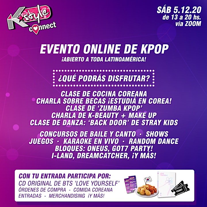 Imagen de SÁB 5/12 K-style Connect Latin America [Evento Online] ¡A puro KPOP!