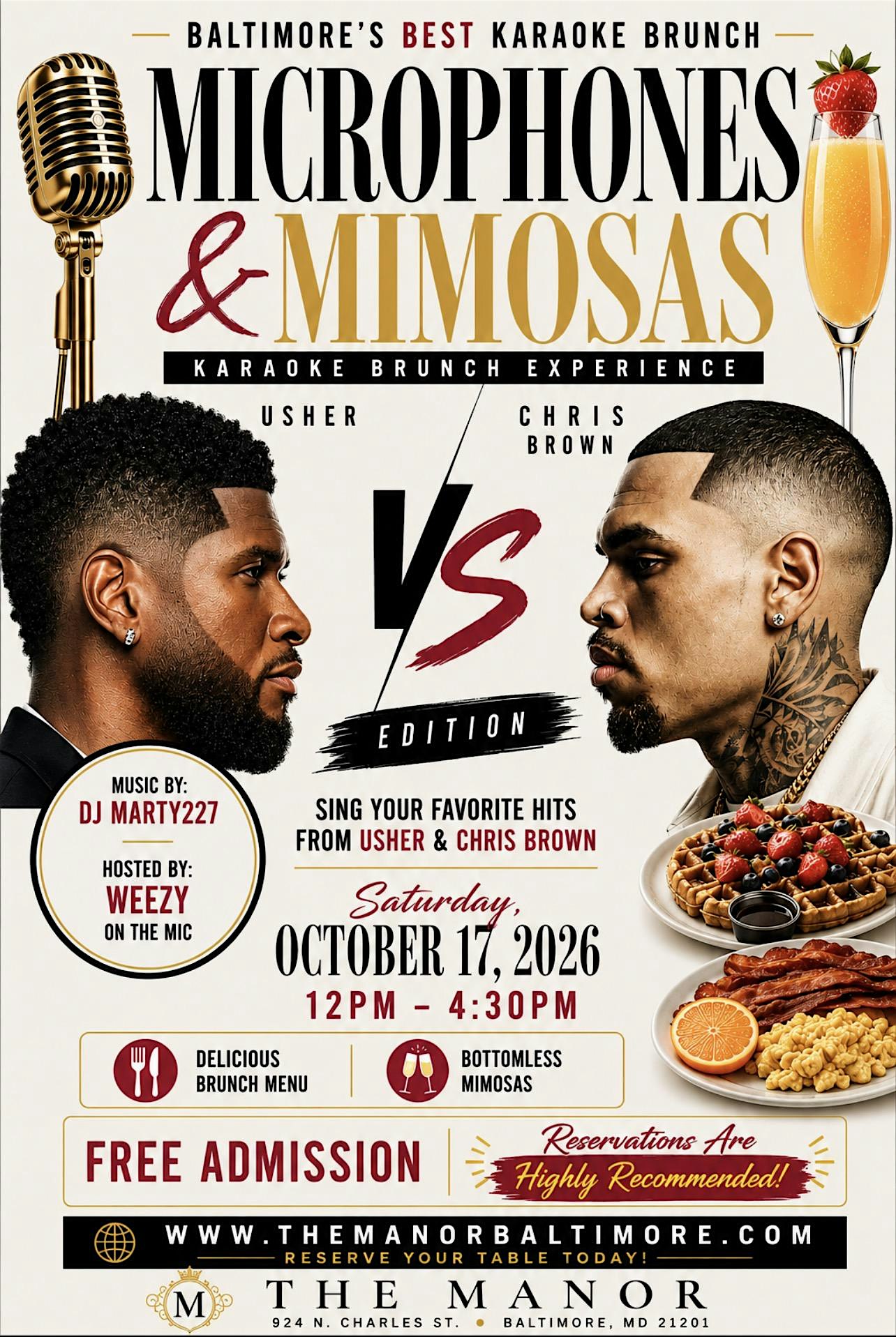 Microphones & Mimosas Karaoke Brunch Usher VS Chris Brown Edition