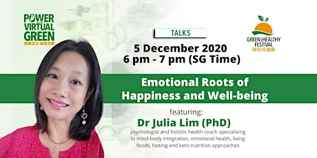 Emotional Roots of Happiness and Well-being with Dr Julia Lim primary image
