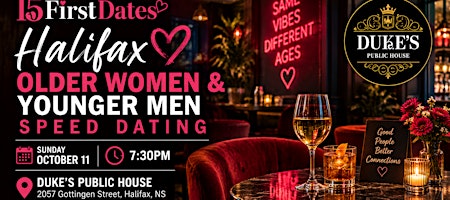Halifax Older Women & Younger Men Speed Dating in Halifax