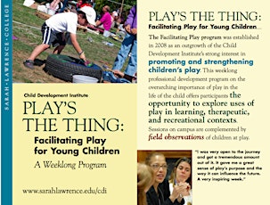 2015 Play’s the Thing: Facilitating Play for Young Children Program primary image