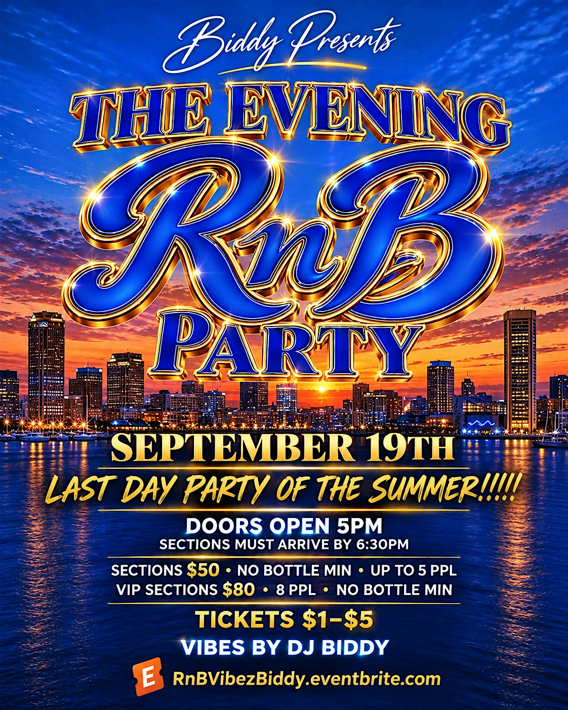 Biddy Presents : The RnB Evening Party at Belize Rooftop