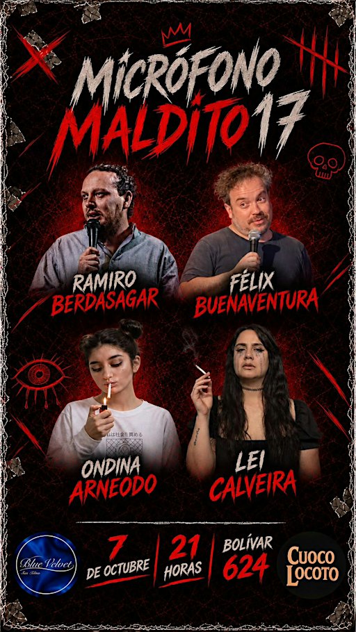 Afiche de MICROFONO MALDITO #17 SE GRABA EN VIVO Show de Stand Up