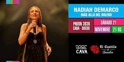 Afiche de Mas Allá del Bolero - Nadiah Demarco en el Castillo