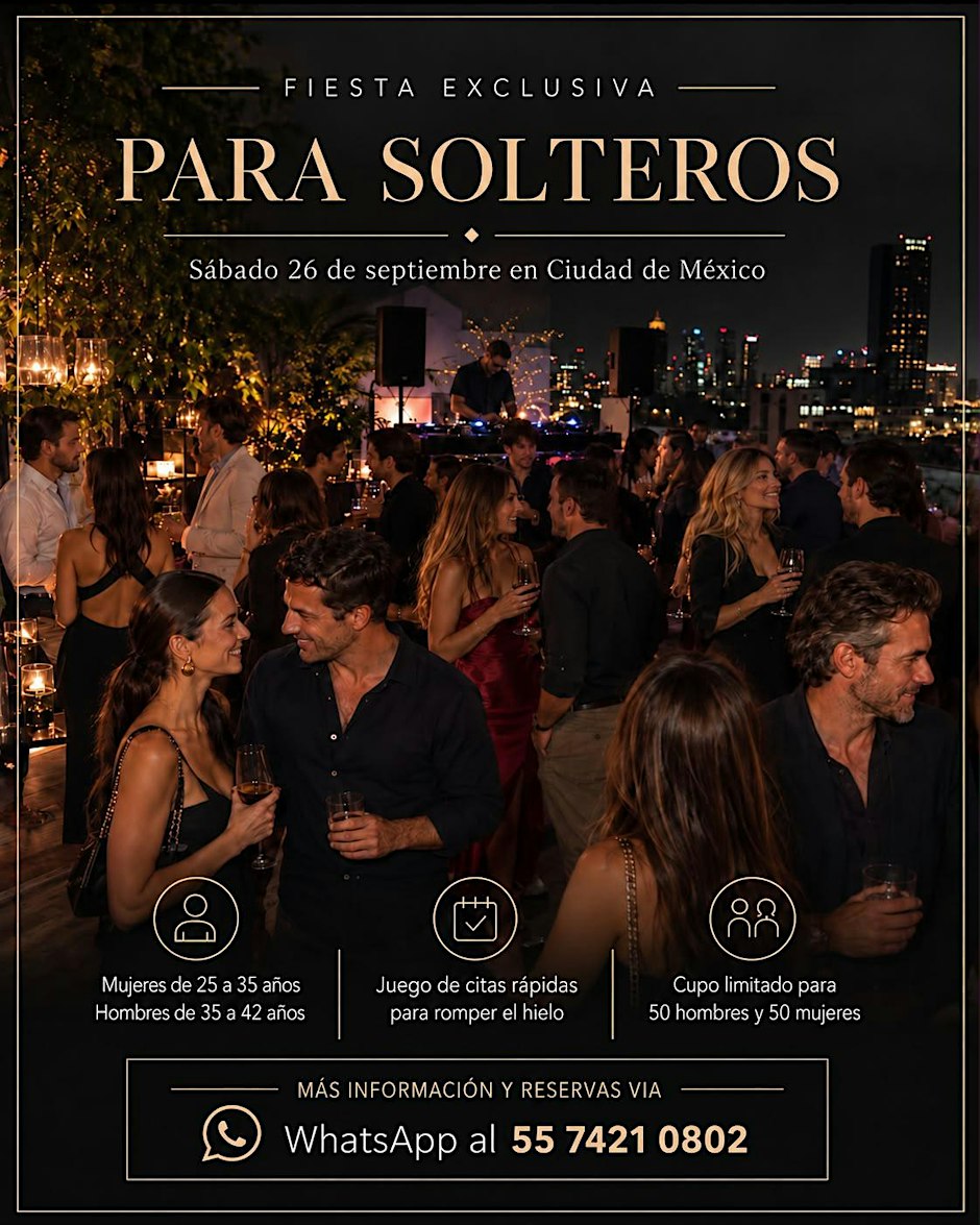 FIESTA EXCLUSIVA PARA SOLTEROS - con juego de citas rápidas (speed dating)