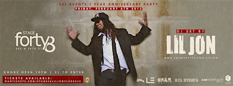 ECL Events 2 Year Anniversary Party ft. LIL JON primary image