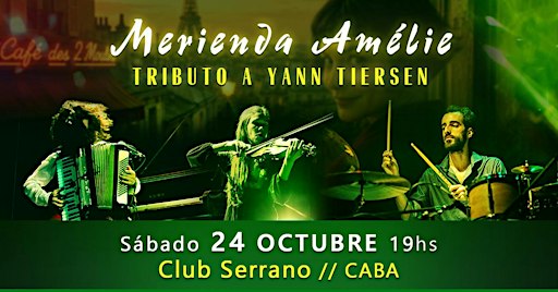 Afiche de Merienda Amélie - tributo a Yann Tiersen // CABA