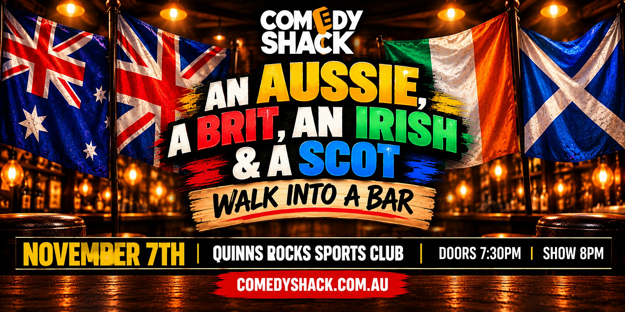 An Aussie, A British, An Irish & Scottish Walk Into A Bar