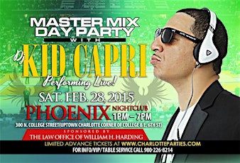 Kid Capri Master Mix Day Party @ The Phoenix  February 28, 2015 Tournament Weekend primary image