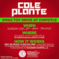 Cole Plante X Chipotle Toy Drive primary image
