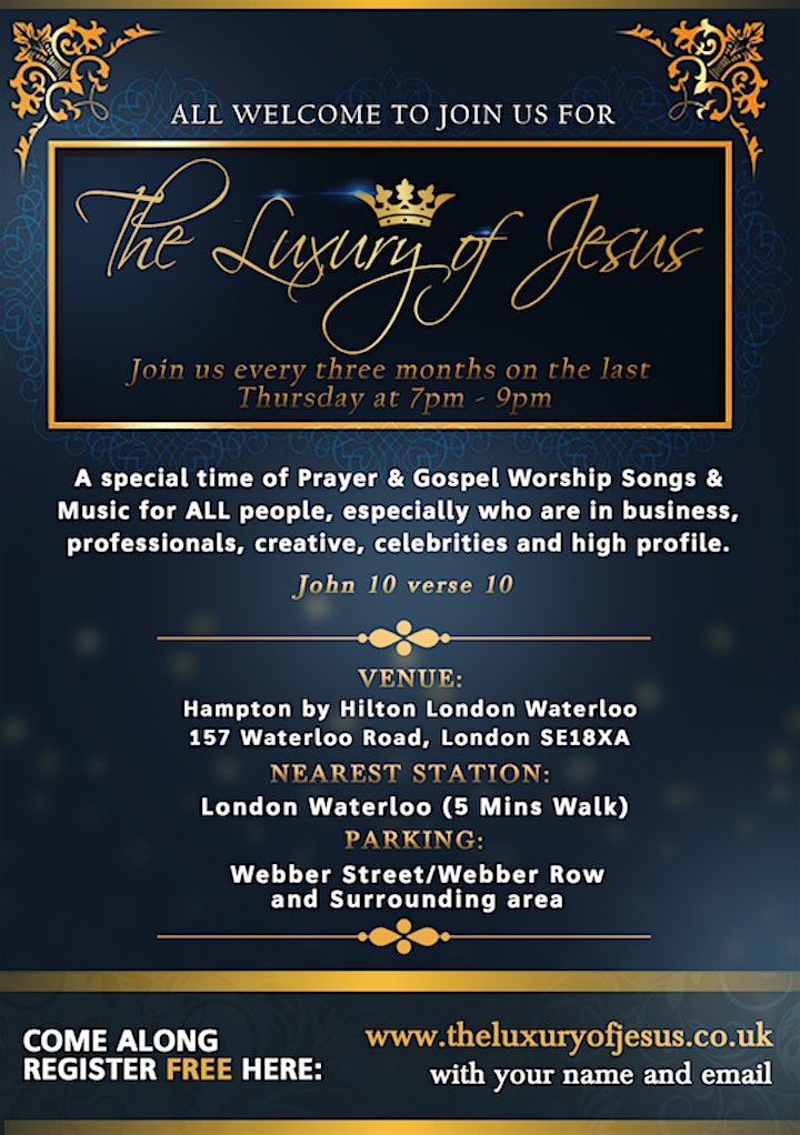 The Luxury of Jesus *MEETINGS HAS STOPPED* UNTIL FURTHER NOTICE (Still Prayer every Wednesday) image