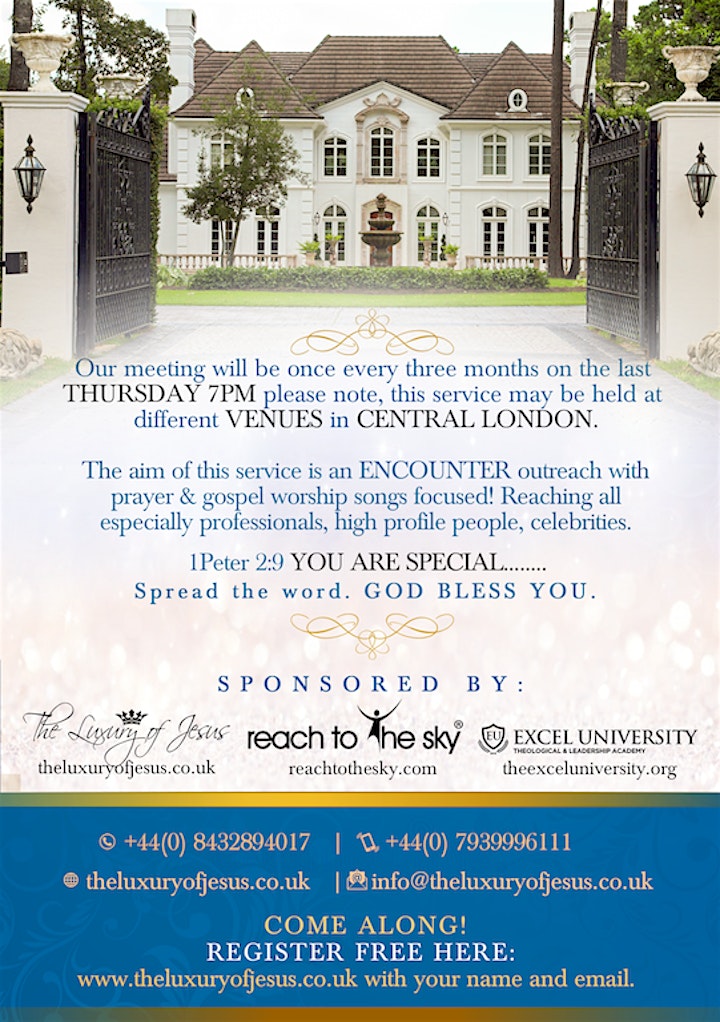 The Luxury of Jesus *MEETINGS HAS STOPPED* UNTIL FURTHER NOTICE (Still Prayer every Wednesday) image