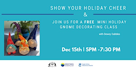 FREE Virtual Holiday Gnome Pottery Class with Dewey Dabbles in Art primary image