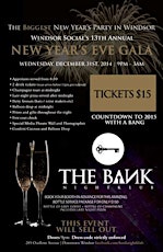 Windsor Social's 13th Annual New Years Eve Gala at The Bank Nightklub primary image