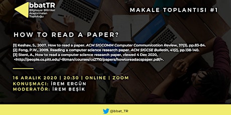 Makale Toplantısı - How to read a paper? primary image