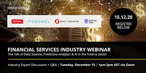 Data Science & AI: Financial Services Industry Webinar SG - 15 Dec 2020