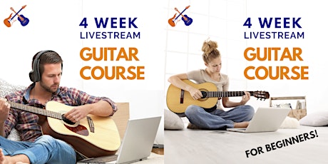 Learn 4 Songs in 4 Weeks Guitar  Course via Livestream (Beginner Adults) primary image